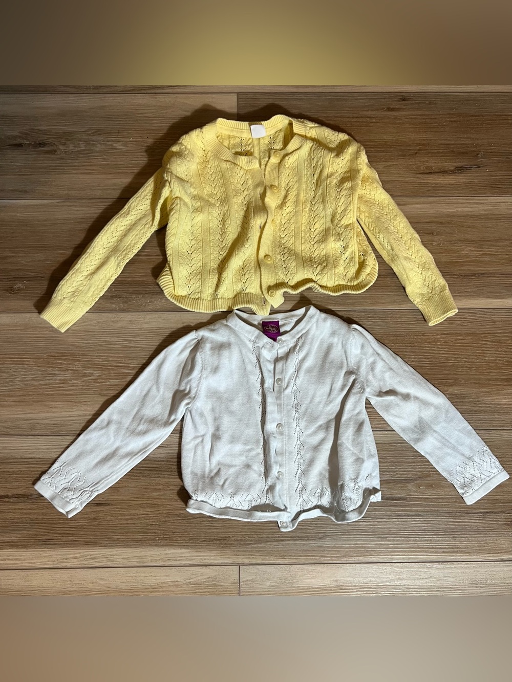 Girls 4T Cardigan Bundle - Baby Gap Yellow Cable Knit & J. Khaki White